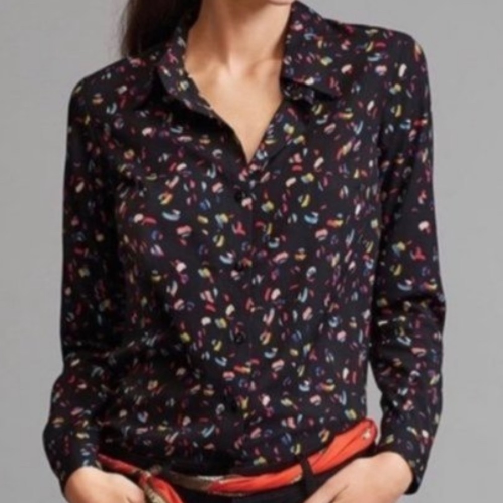 CAbi Ferris Rainbow Confetti Button Down B…
